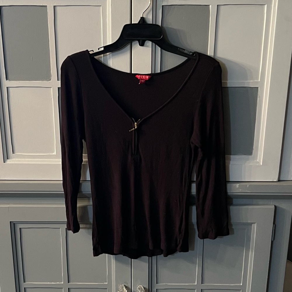 🖤Guess Black Fitted 3/4 Sleeve Blouse